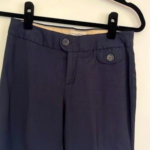 Banana republic Martin fit wide leg trouser 100% wool navy-gray. Size 0 petite.